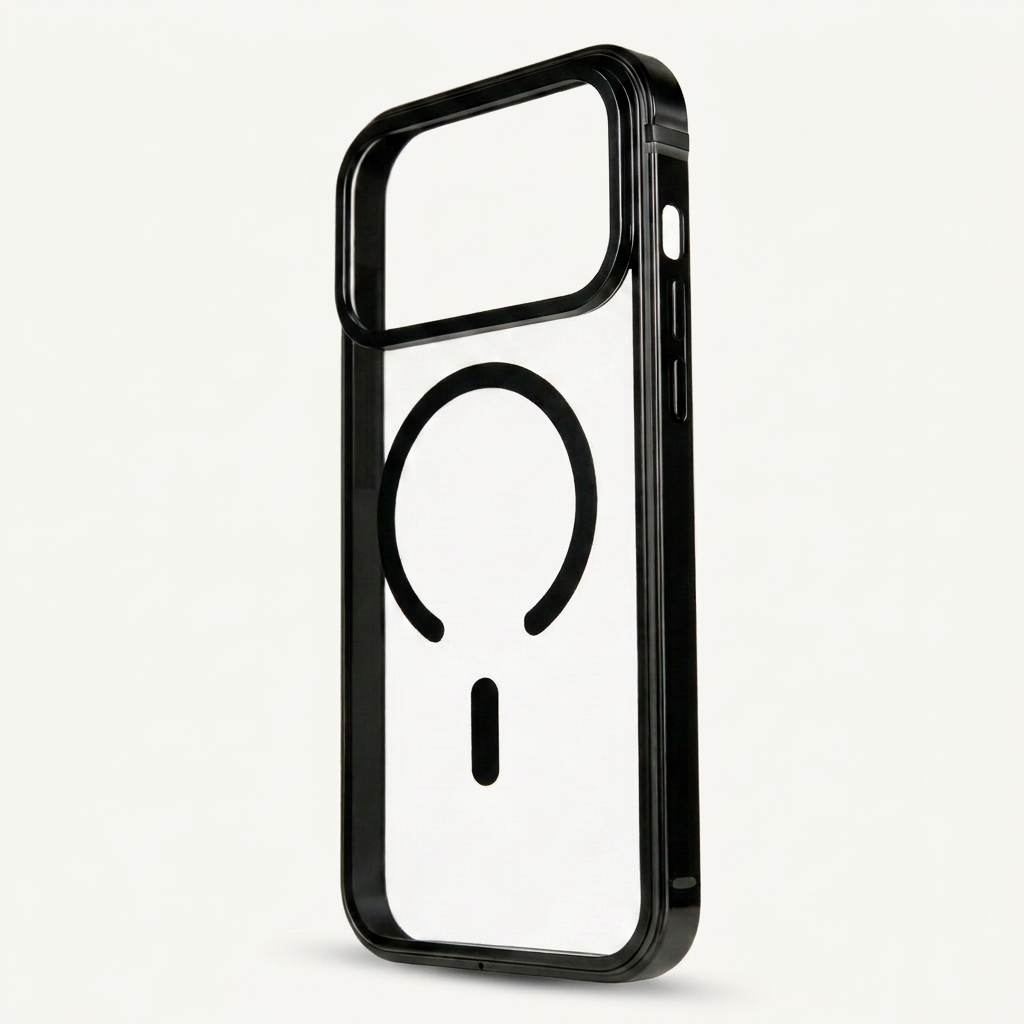 Clear Back Metal Frame Case Compatible with iPhone 17 Pro Max