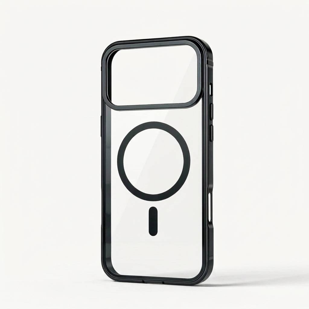Clear Back Metal Frame Case Compatible with iPhone 17 Pro Max