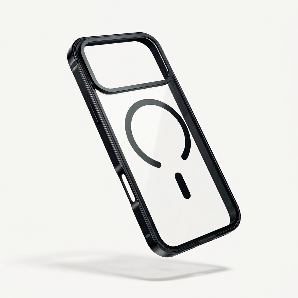 Clear Back Metal Frame Case Compatible with iPhone 17 Pro Max